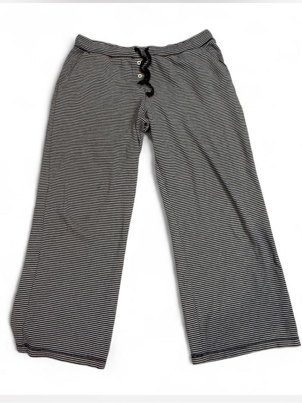 Striped Wide-Leg Lounge Pants - Black & White